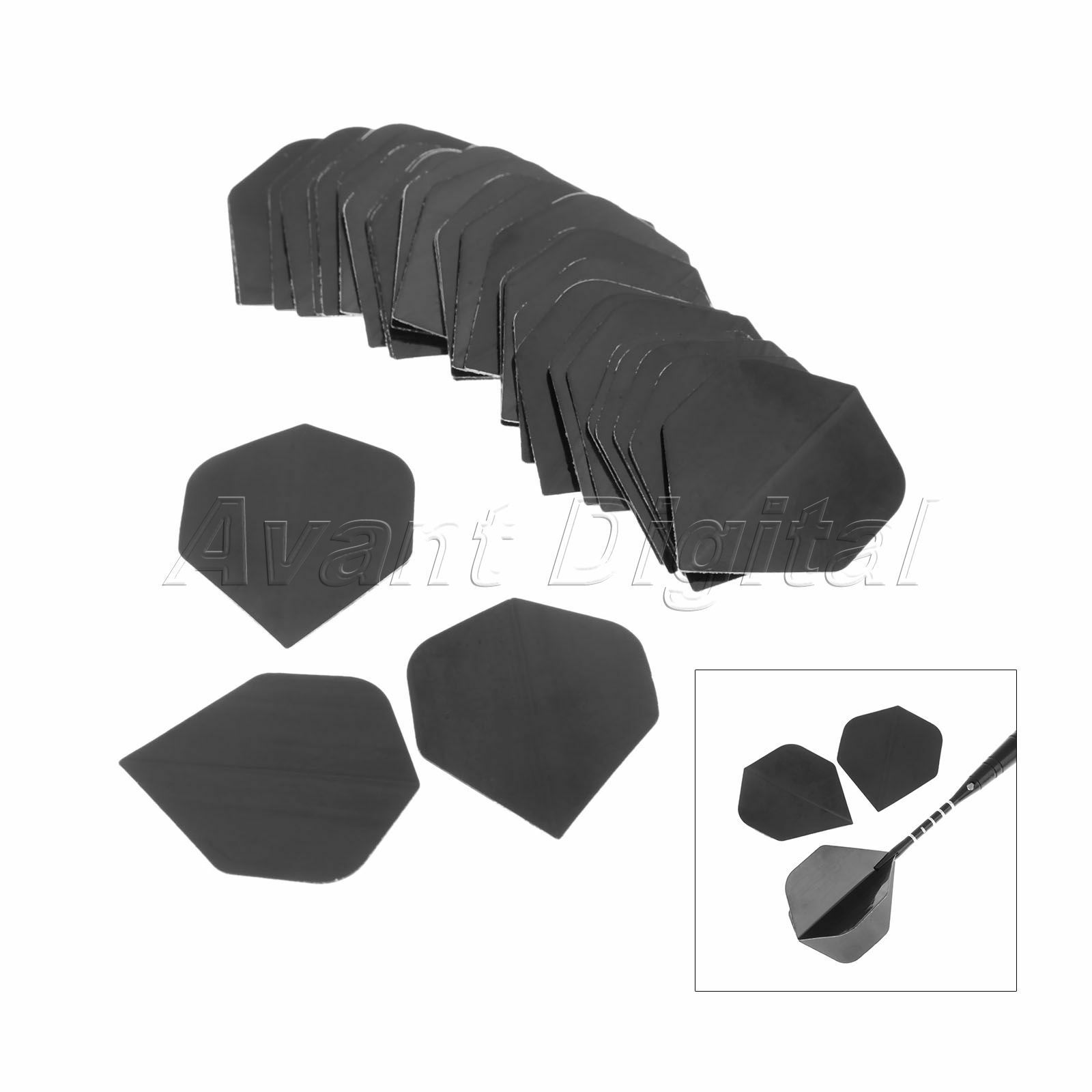 Pure Black Darts Flight Fin Tail High Quality Pvc Dart Accessory Pack Of 30