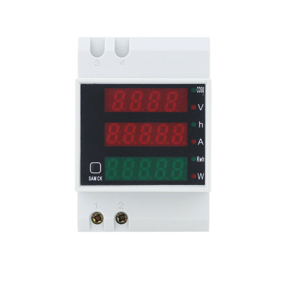 AC200-450V Digital Rail LED Current Voltage Power Meter Ammeter Voltmeter
