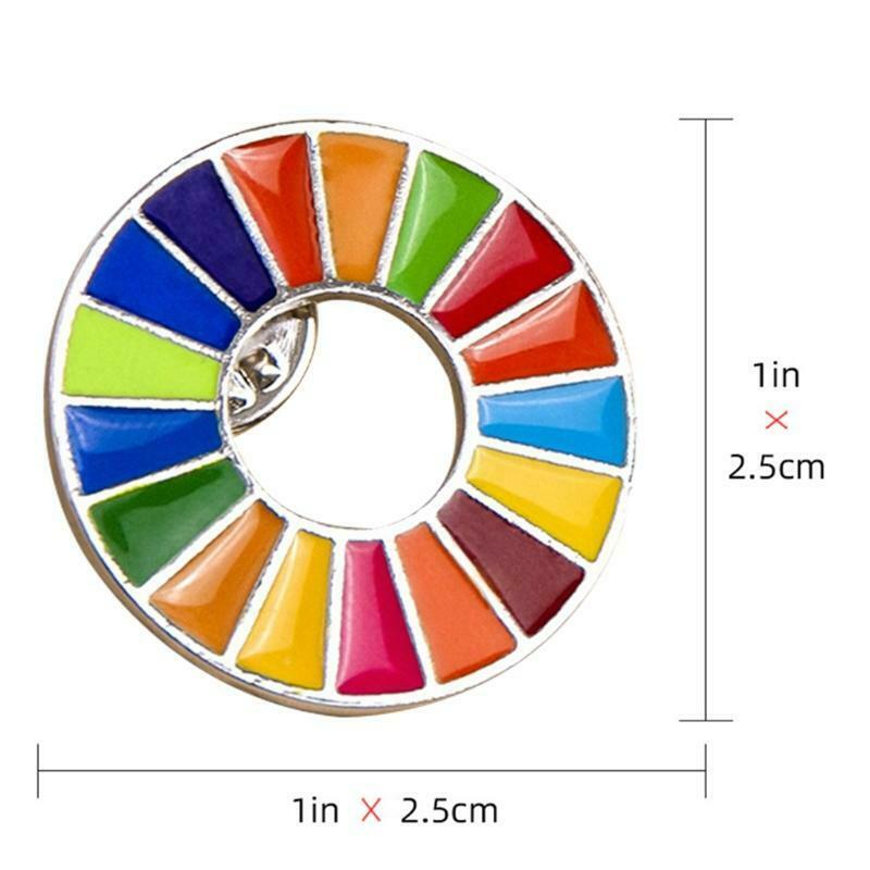 The Sustainable Development Goals Brooch United Nations SDGs Rainbow Pin Badge