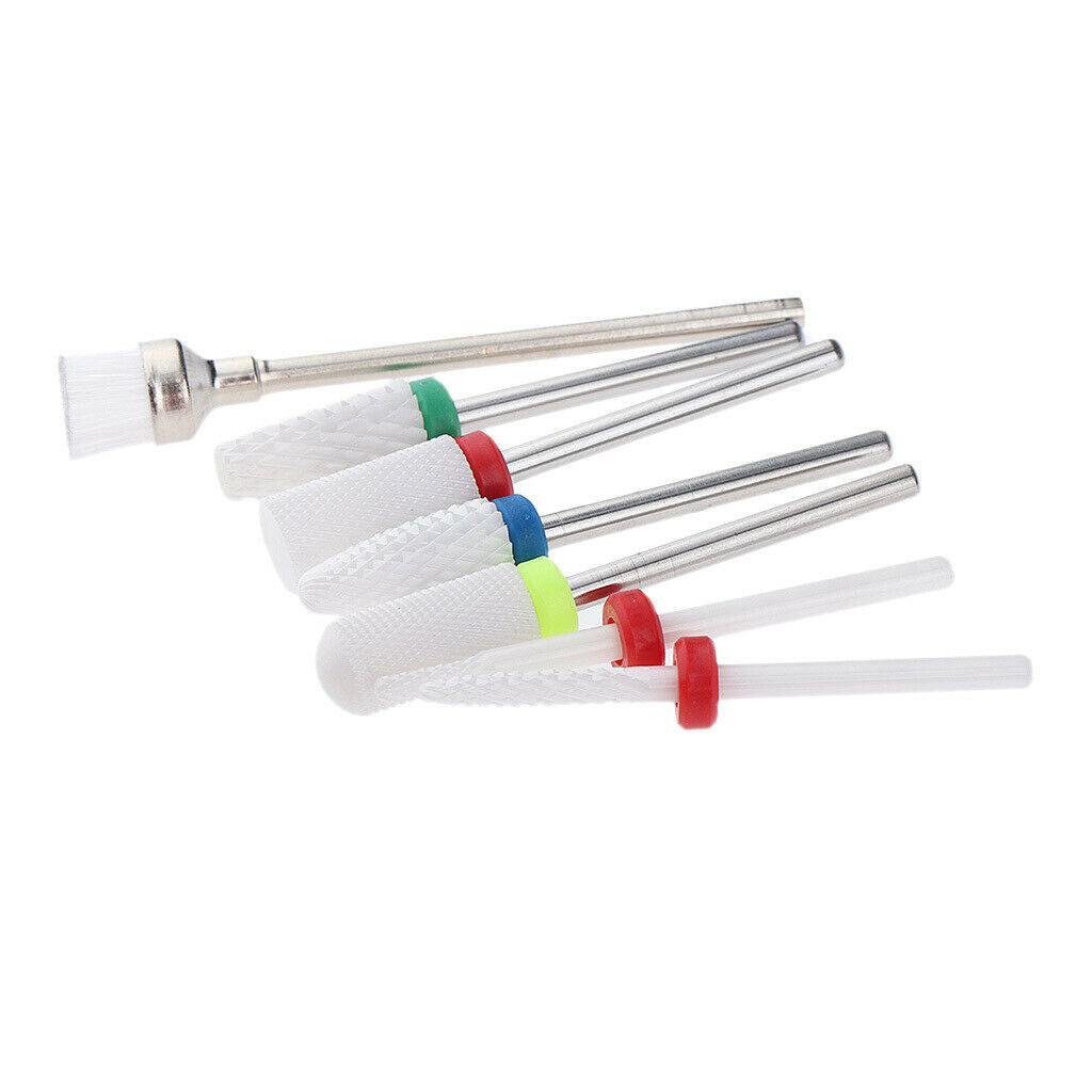 7Pcs Ceramic Nail Art Polishing Head Drill Bit DIY Manicure Buffing Bits Set
