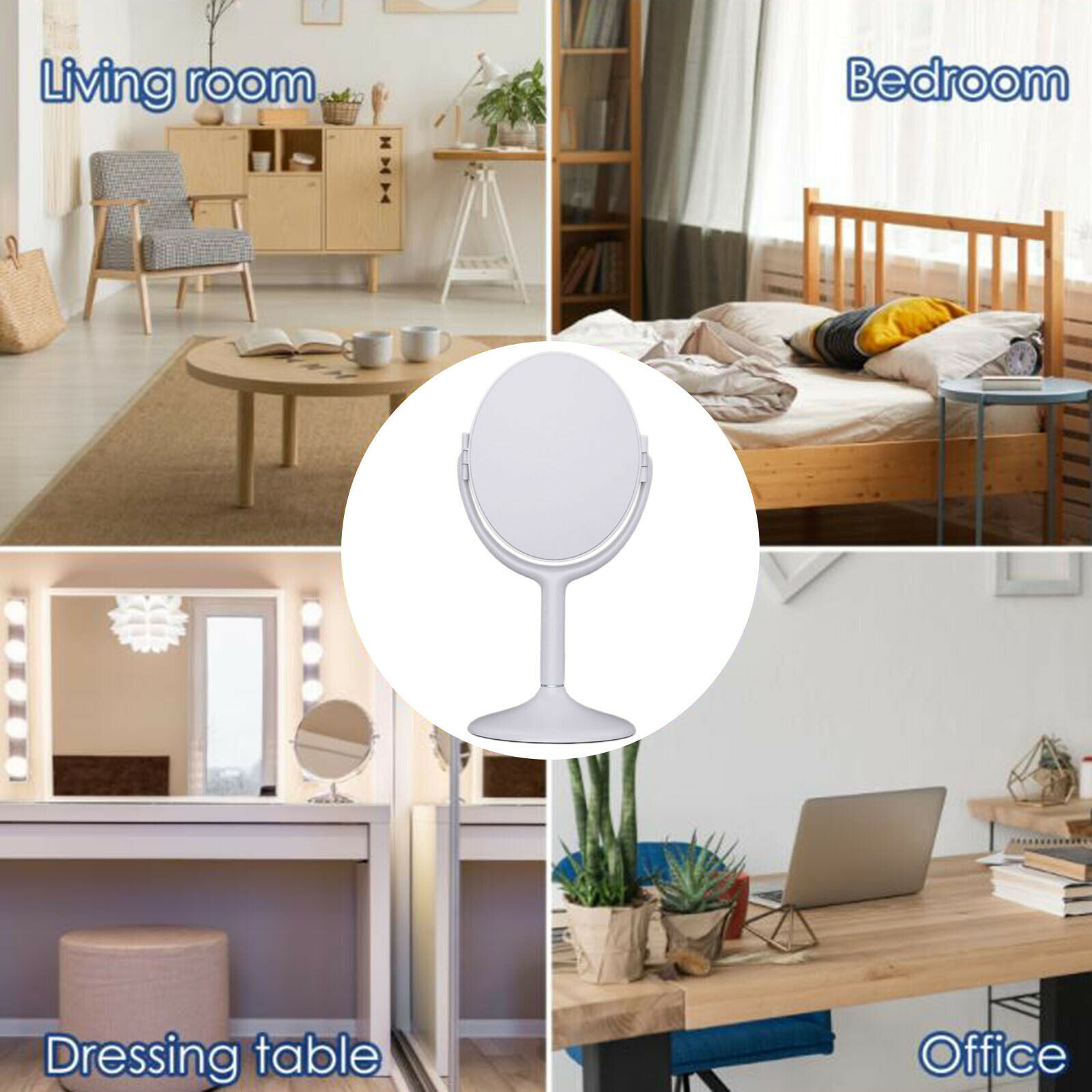 Vanity Mirror Makeup Trifold Mirror with Lights 3 Color 1X/2X Magnification