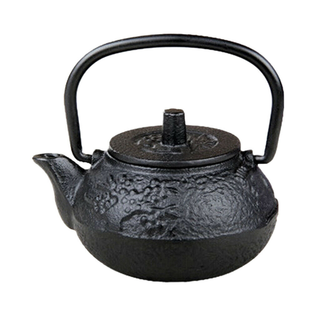2pcs Retro Teapot Japanese Style Tetsubin Collectable Tea Pot 50ml Black