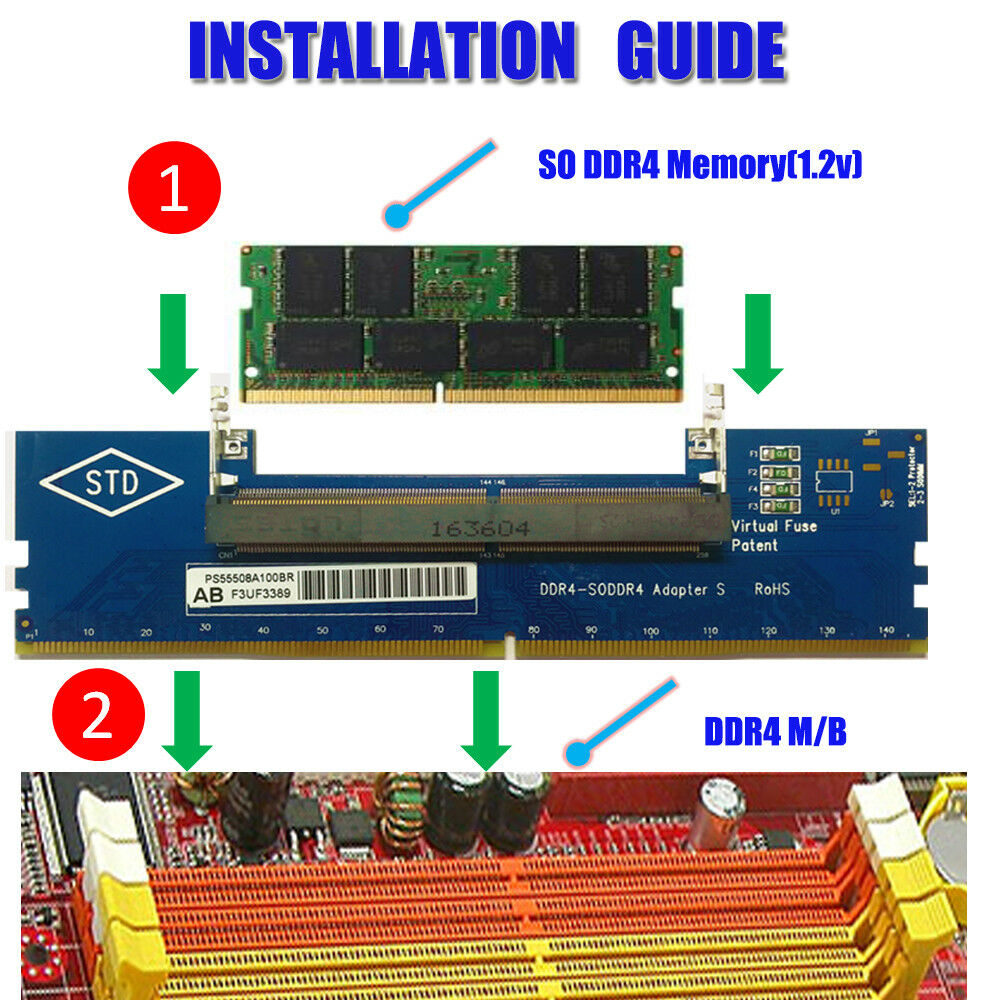 Laptop DDR4 RAM to Desktop Adapter Card Memory Tester SO DIMM to DDR4 Converter