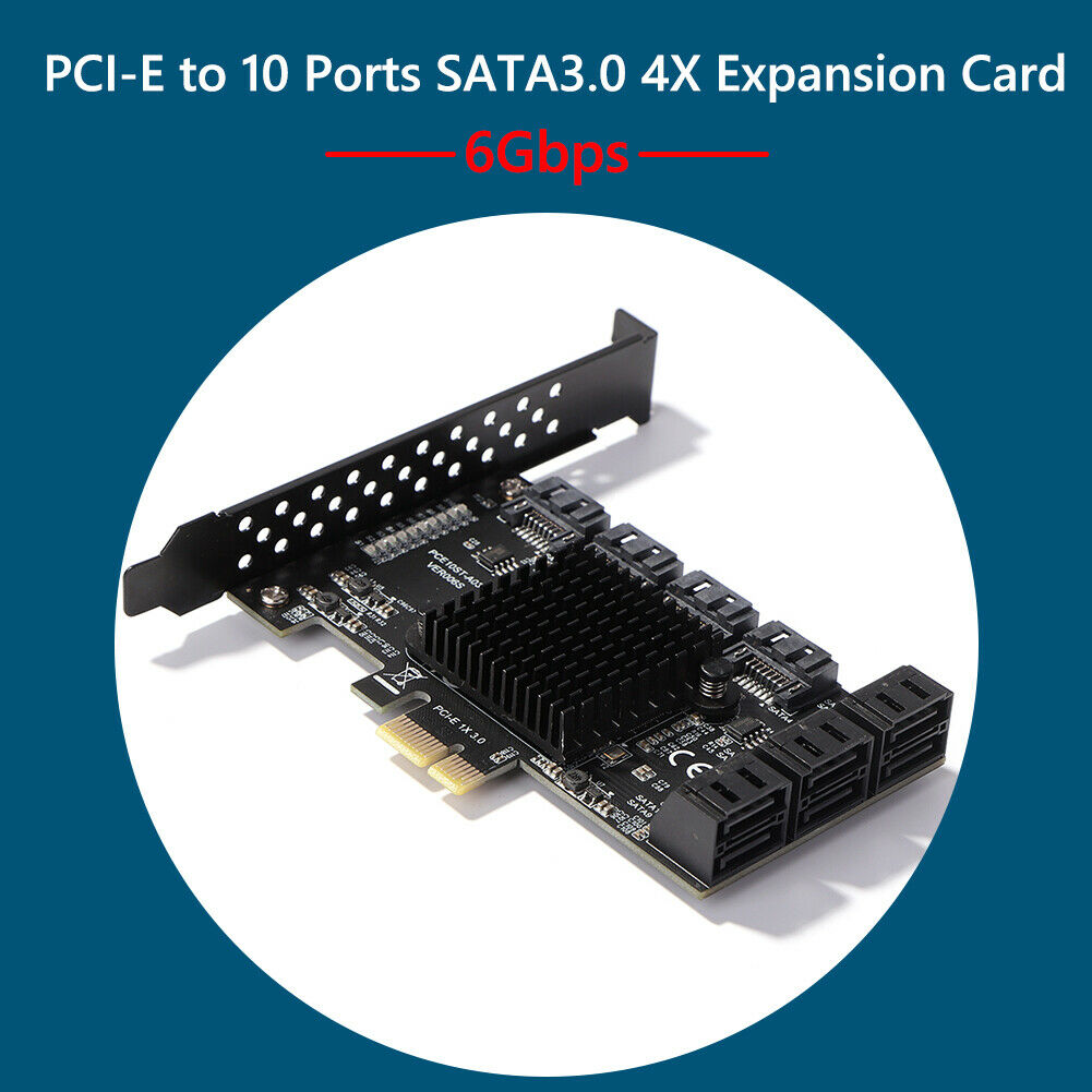 PCI-E to 10 Ports SATA3.0 PCI-E 1X Expansion Card PCI Express 3.0 GEN3 Adapter