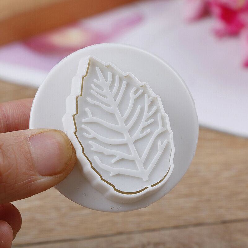 3pcs Cake Rose Leaf shaped mold Plunger Fondant Decorating Cake Cutter To.l8