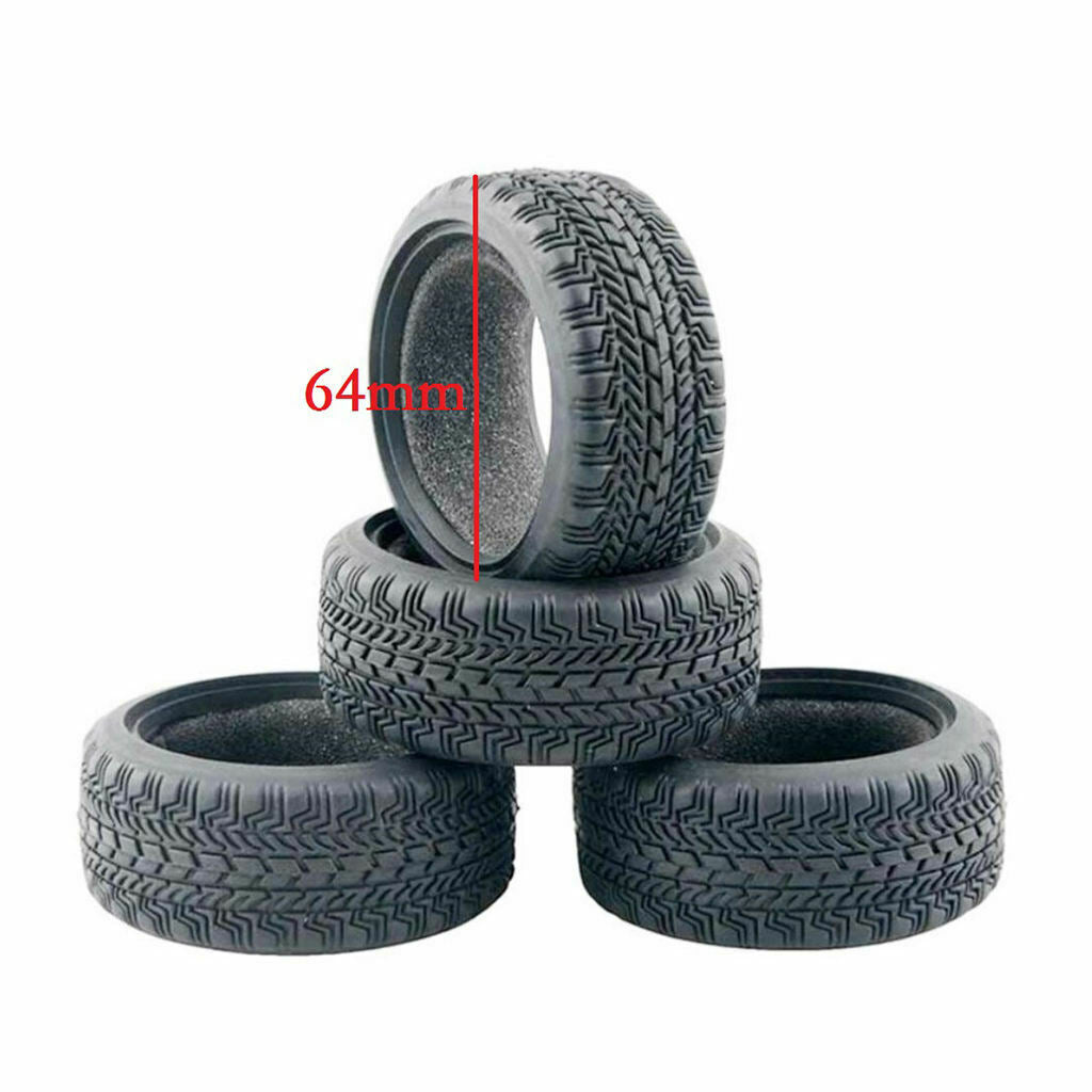 4x Rubber Tires for HSP 1:10 RC Car Off-Road Car Truck Parts Acc Upgrade
