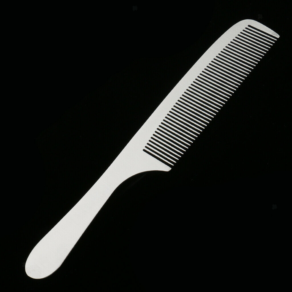 2x Stainless Salon Cutting Hair Tooth Comb Barber Hairdressing Tool