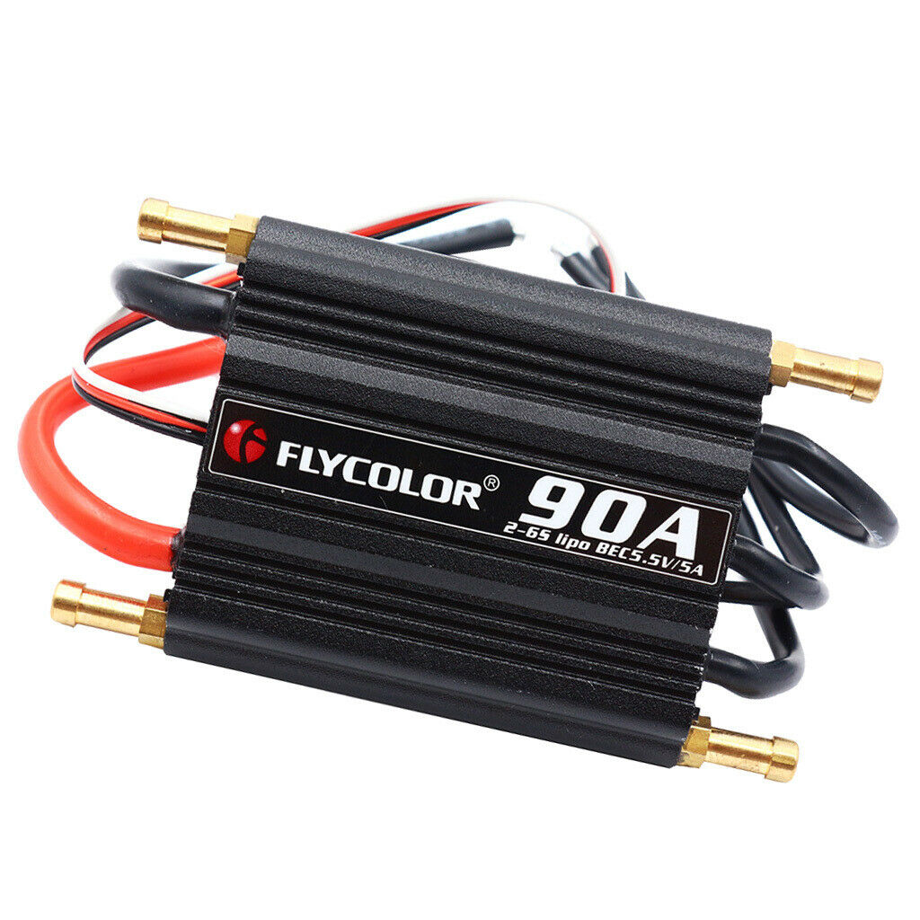 FlyMonster 90A Waterproof Brushless ESC and SBEC Racing Boat Speed Control