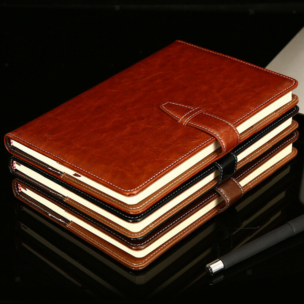 Leather Notebook Bound Work Diary Book Travel Pocket Planner Student Coffee