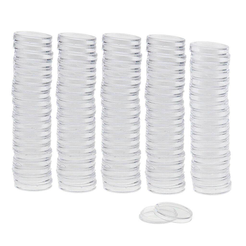 Coin Holder Clear Capsules for 22mm & 28mm Diameter Coins, Pack of 200