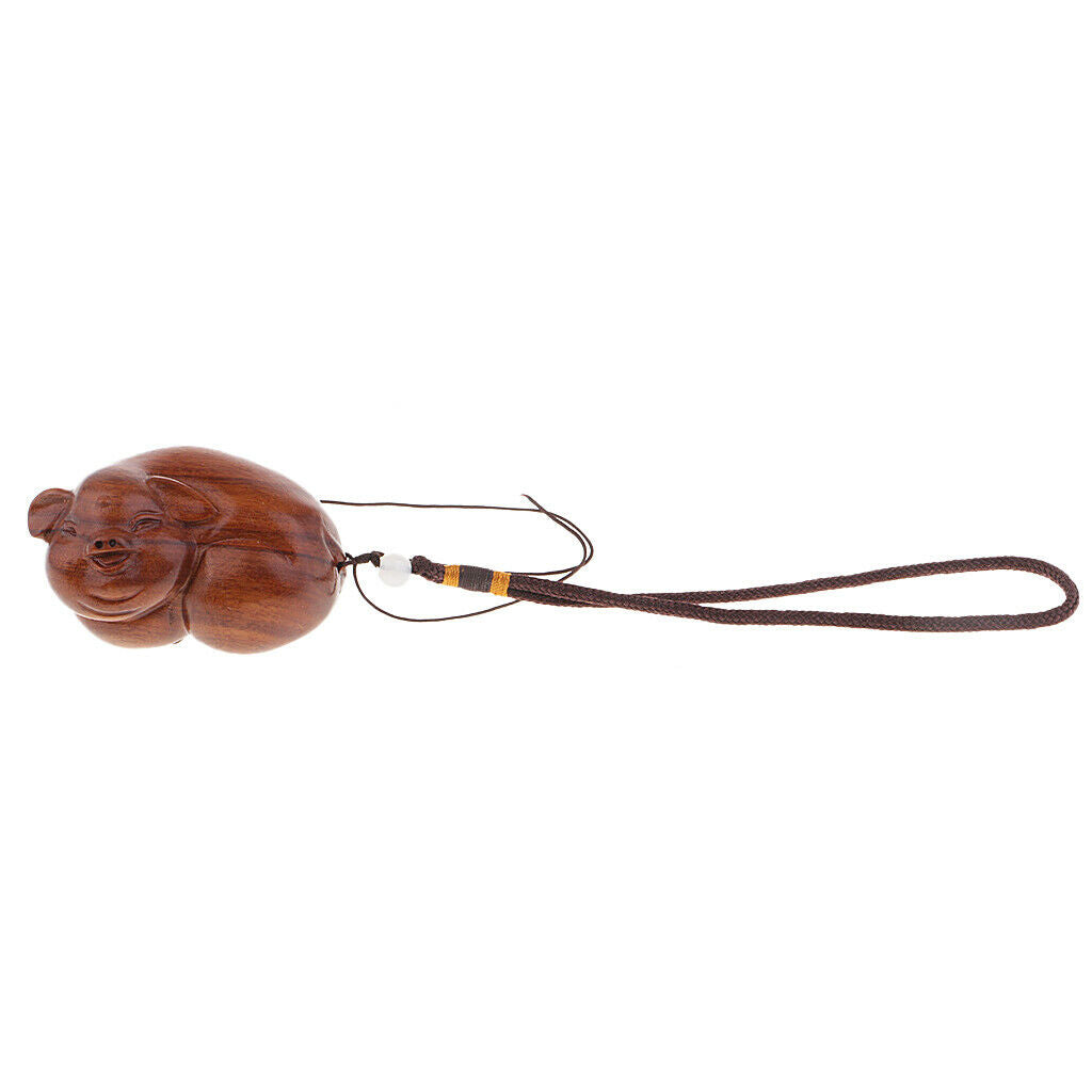 Rosewood Pig Chinese Zodiac Pendant Amulet House Bedroom Hanging