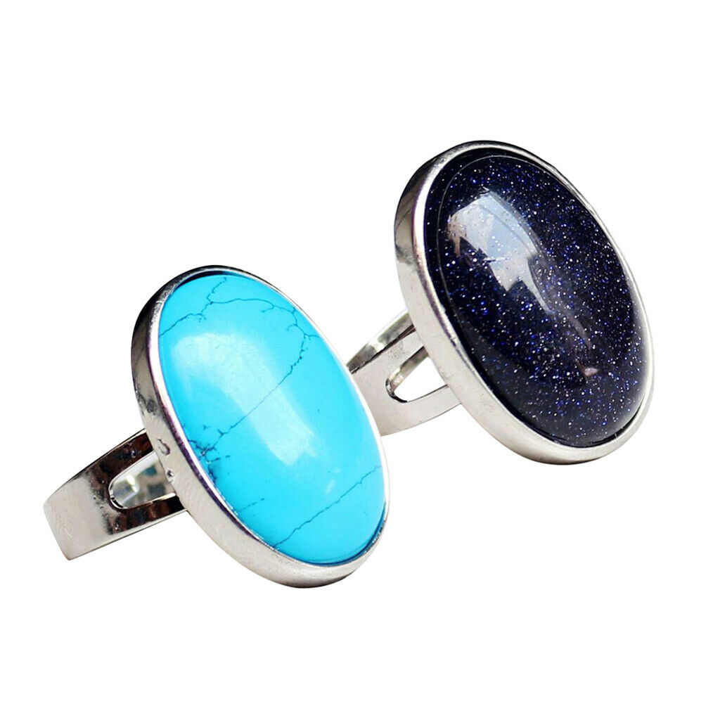 2 Pieces Womens Ladies Exquisite Opal Band Wedding Engagement Ring Jewlery Gift