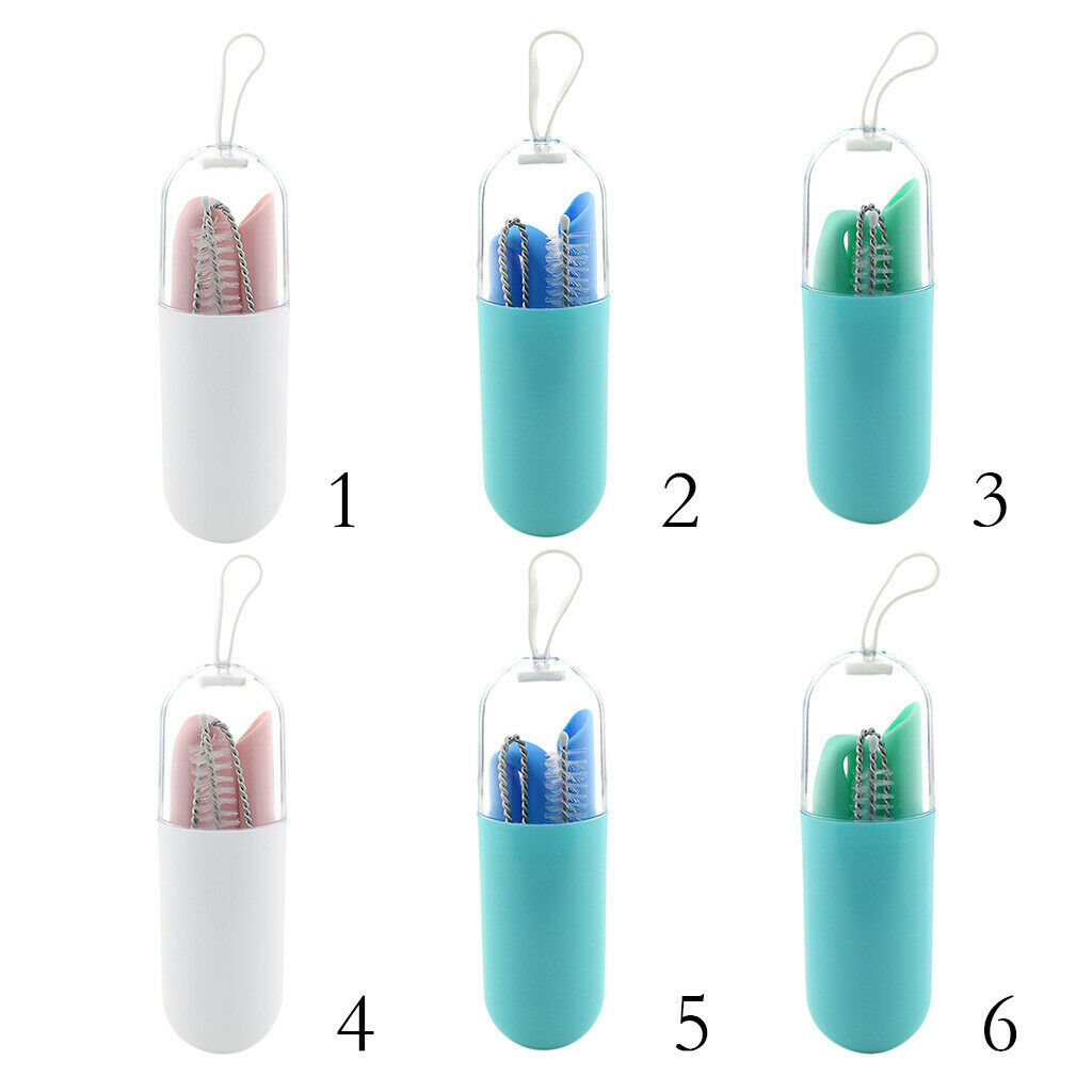 Collapsible Silicone Straw Reusable Folding Drinking Straw Pink Straight_A