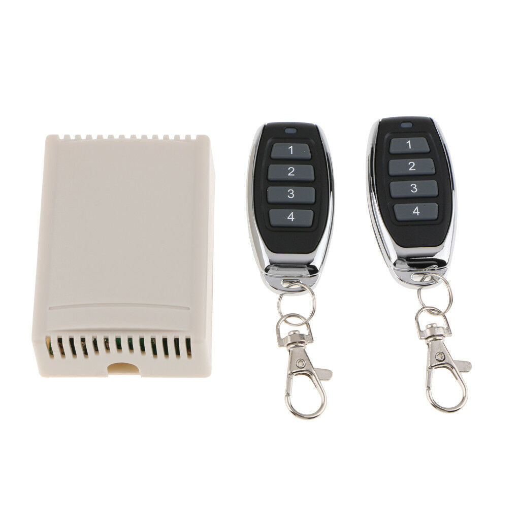 12V Relay 4 Channel Wireless RF Remote Control Switch Transmitter 2 Receiver