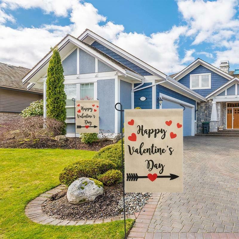Valentines Garden Flag 12.5x18'' Double Sided Happy Valentine's Day Yard Flag