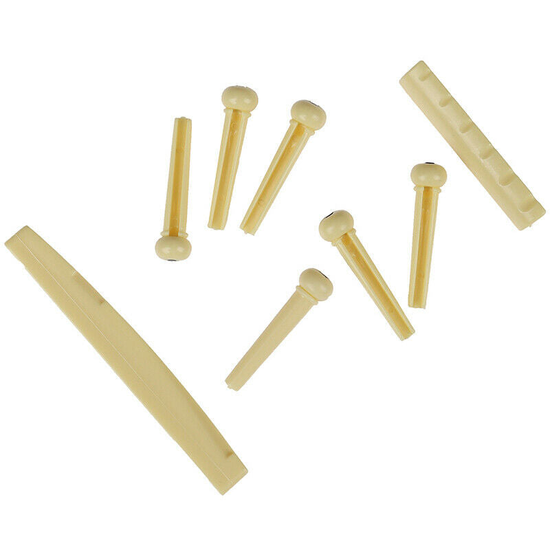 1set Portable 6-String Guitar Bridge Pins Saddle Nut Acoustic Guitar Acce.l8