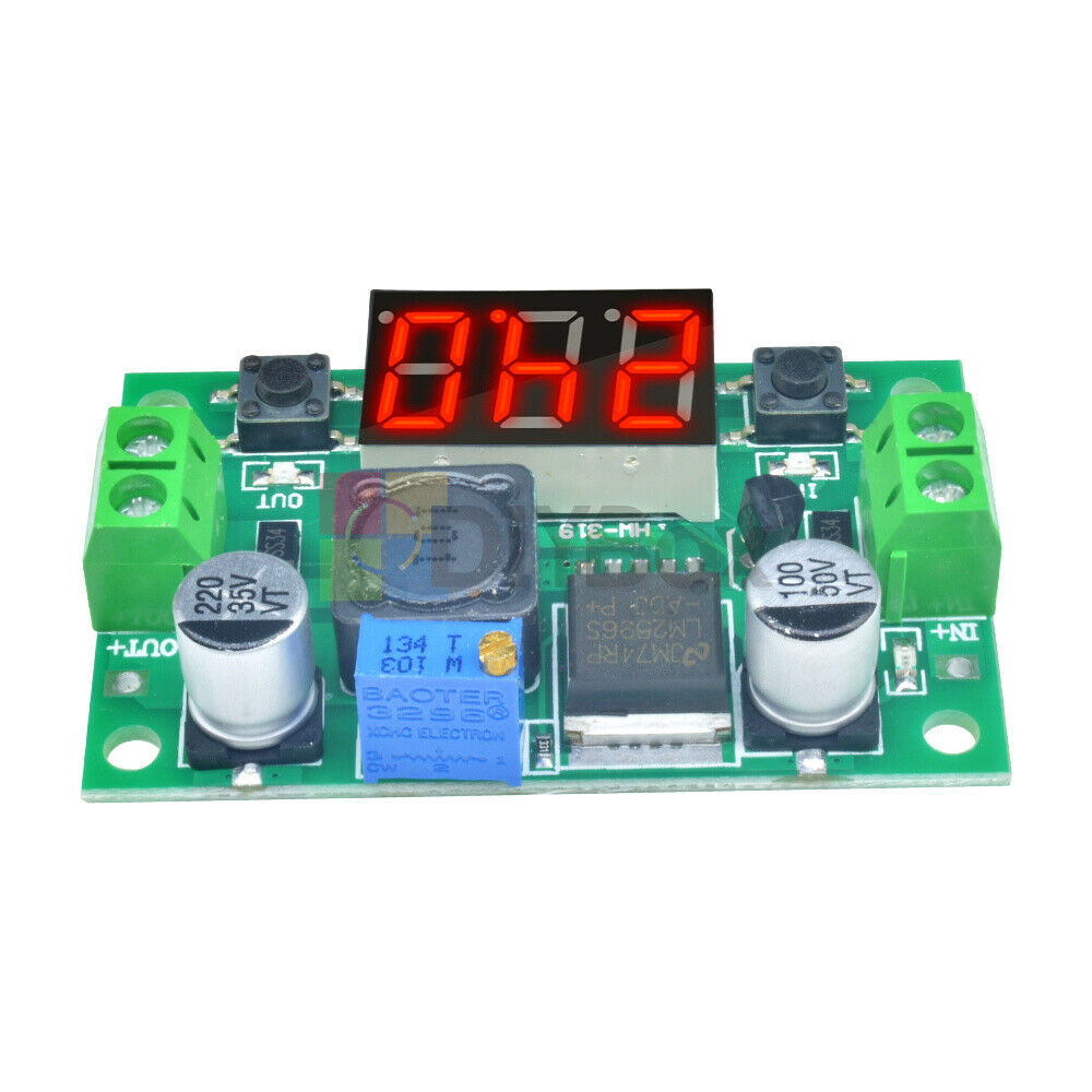 5pcs DC Buck Step Down Converter Module LM2596 Voltage Regulator + Led Voltmeter