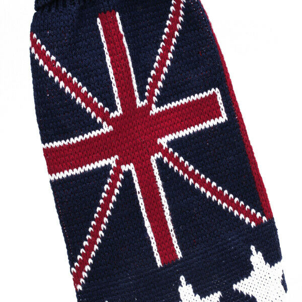Turtleneck Dog Sweater Clothes w/ UK Flag Pattern -  XS