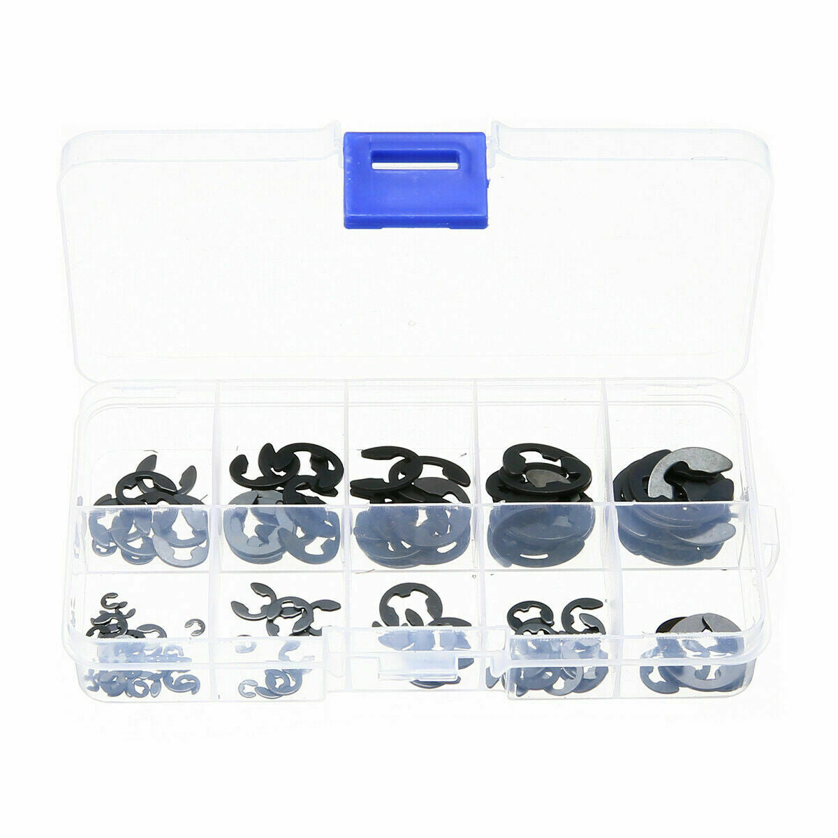 120pcs Black E-Clip & Retaining Ring Assortment Kit 1.5mm to 10mm Circlip C#
