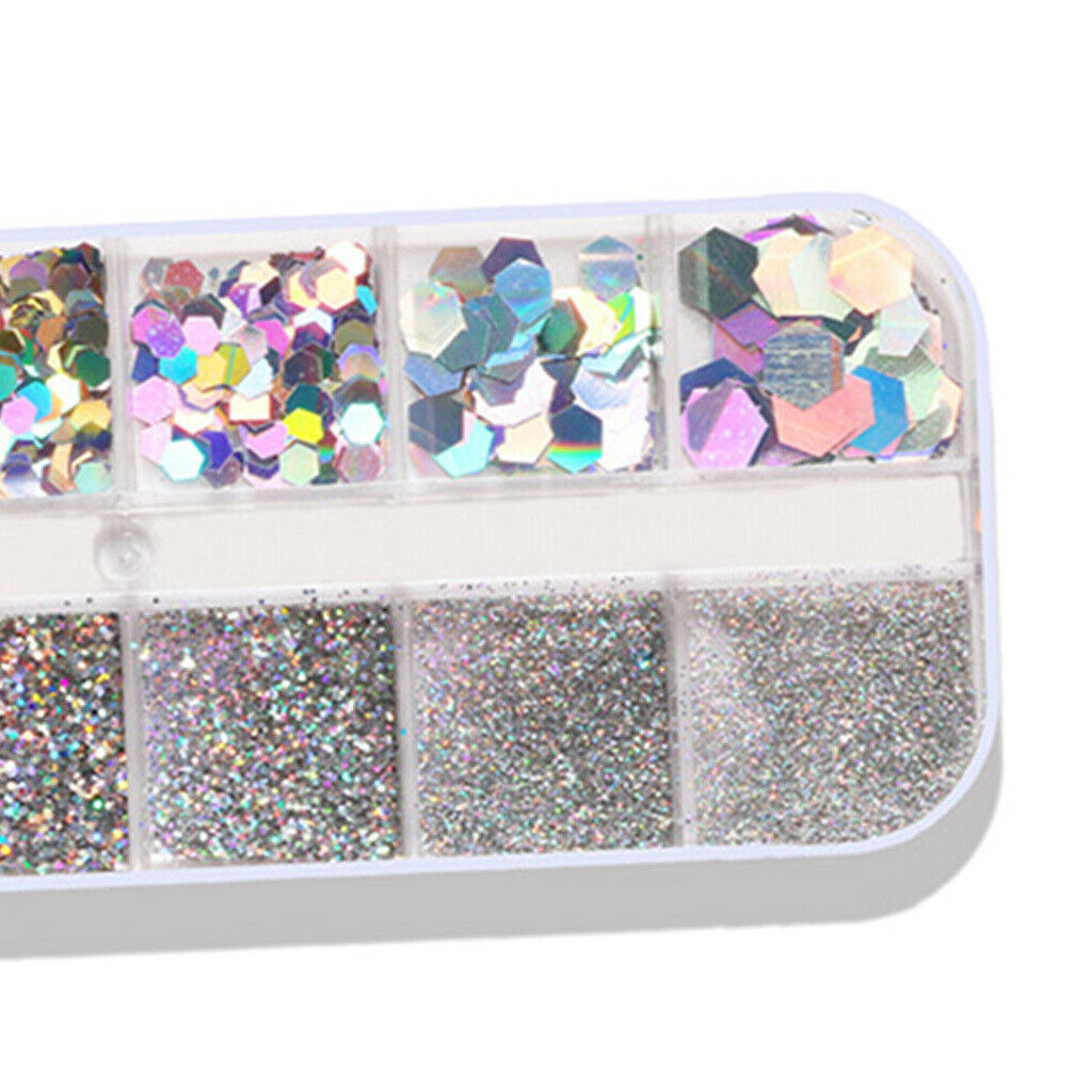Multi Shape Nail Paillette Iridescent Manicure Make up Face Eyes Decals
