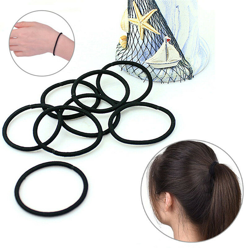 40 PcsBlack Elastic Rope Ring Hairband Women  Hair Band Tie Ponytail Holderã€ TL