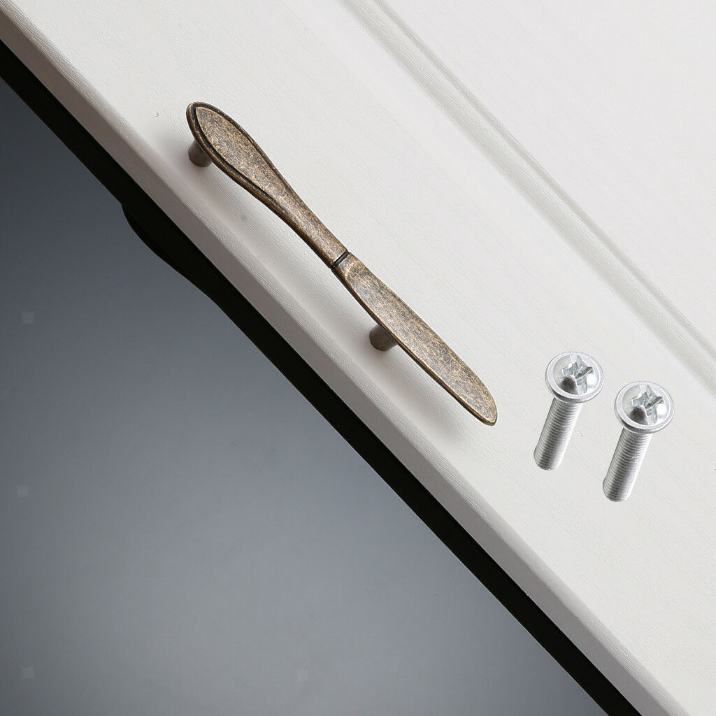 3Pcs Bronze Kitchen Cupboard Drawer shed,Gate Door Pull Handle Cutlery Shape