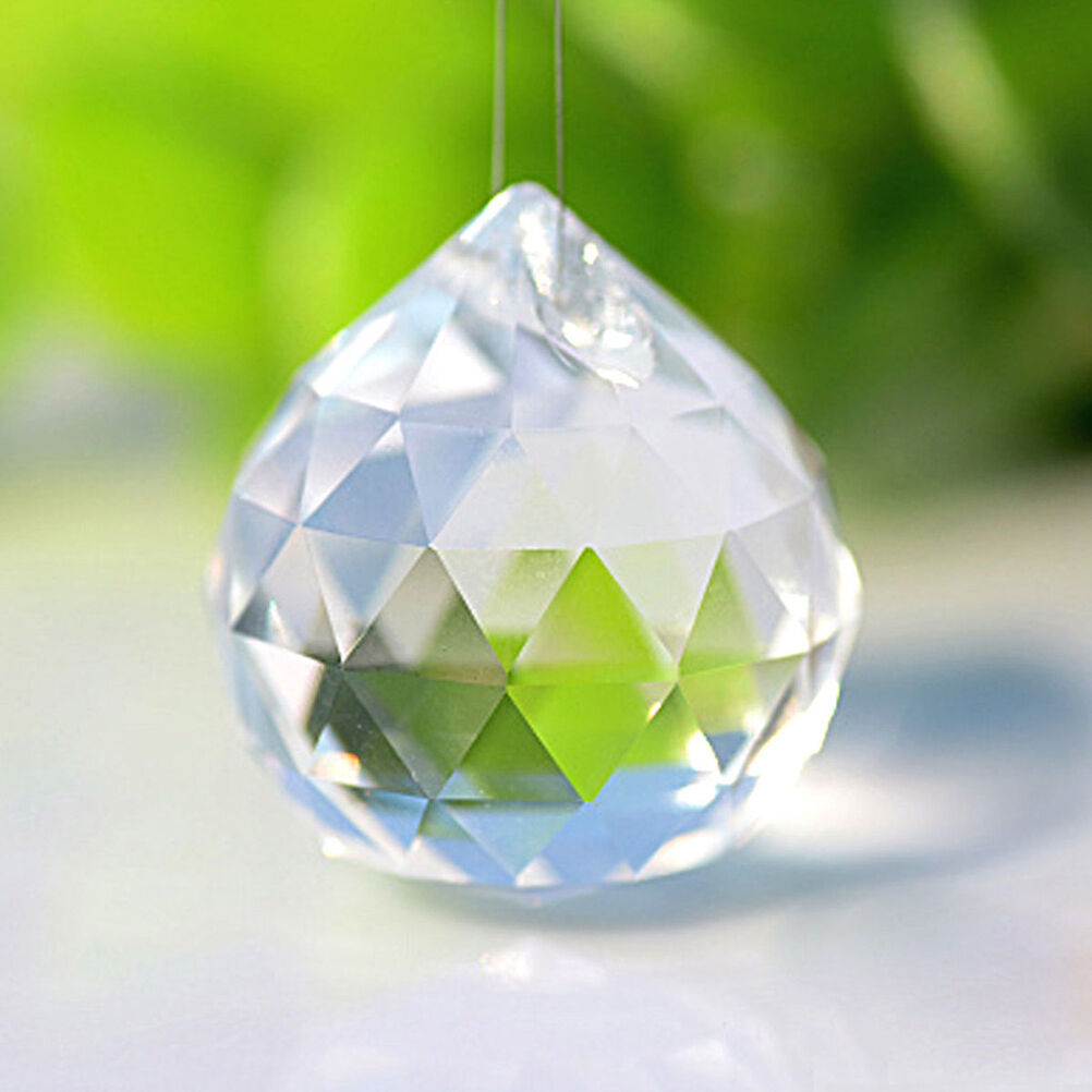 Clear Crystal Glass Chandelier Light Ball Prisms Suncatcher Drop Pendant .l8