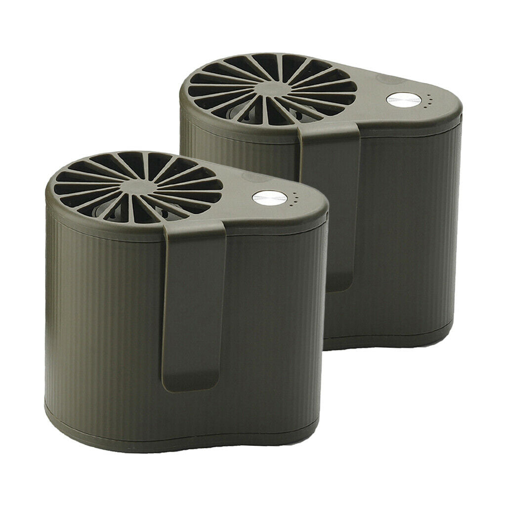 2x Mini Fan Personal Summer Air Conditioning Fan for Fishing Camping Hiking