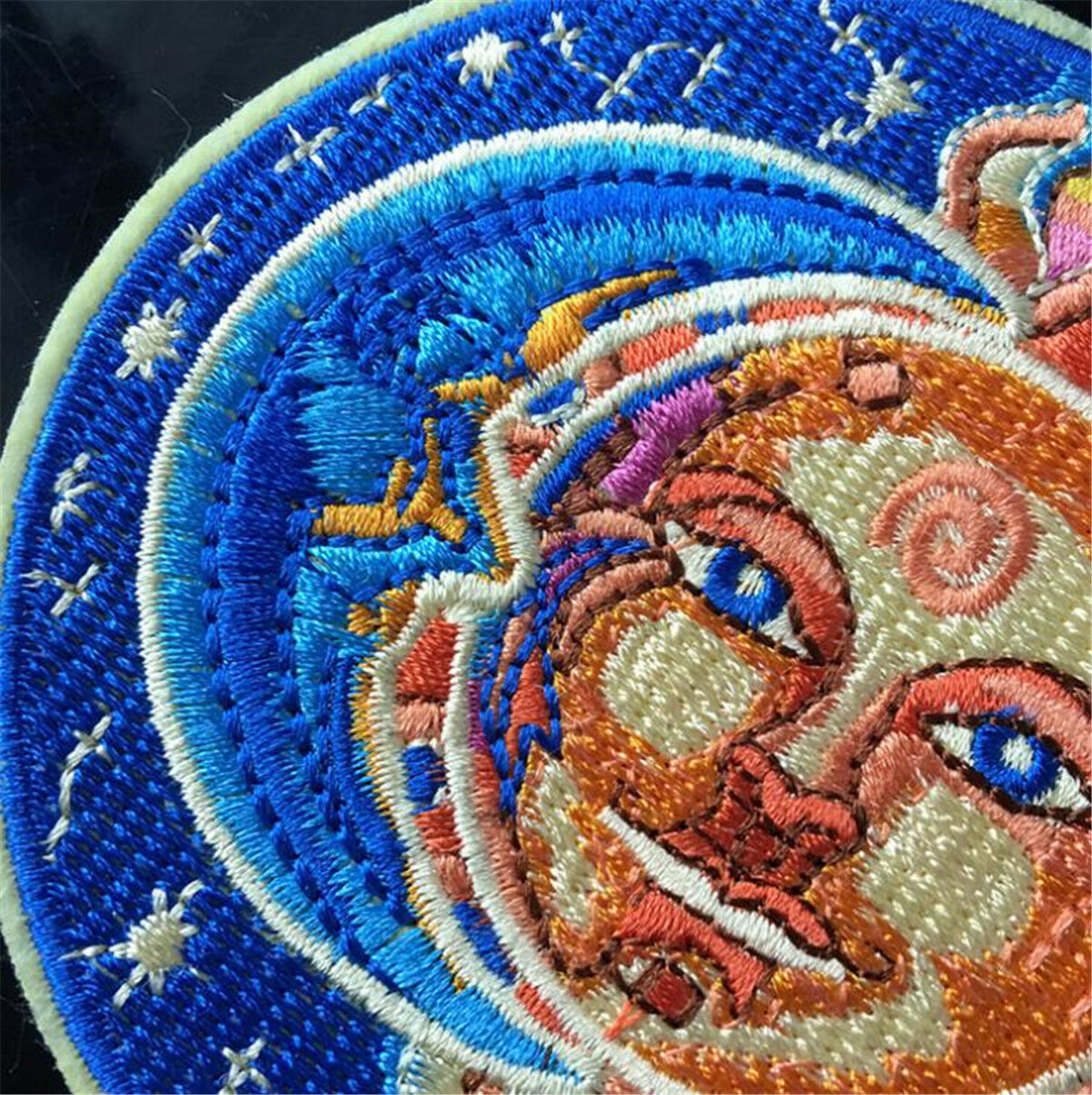 2PCS Moon and Sun Patch for Clothing Iron on Embroidered Sew Applique Cute Patch