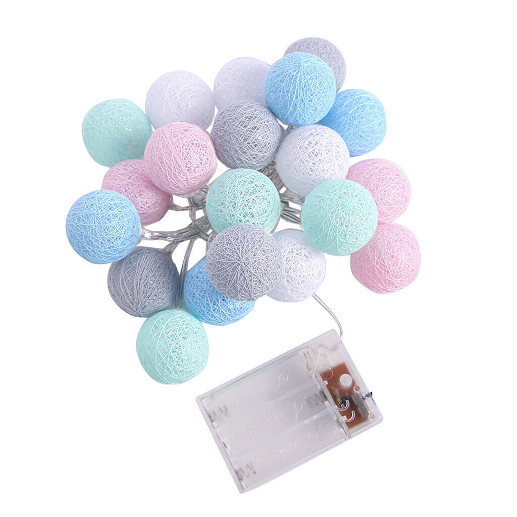 20 Cotton Balls String Fairy Mood Night Light Christmas Party Decor