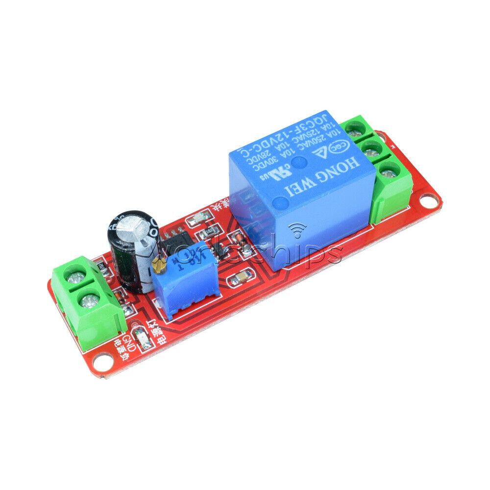 2PCS 12V DC Conduction Delay Relay Shield Module NE555 Timer Switch 0-10 Sec