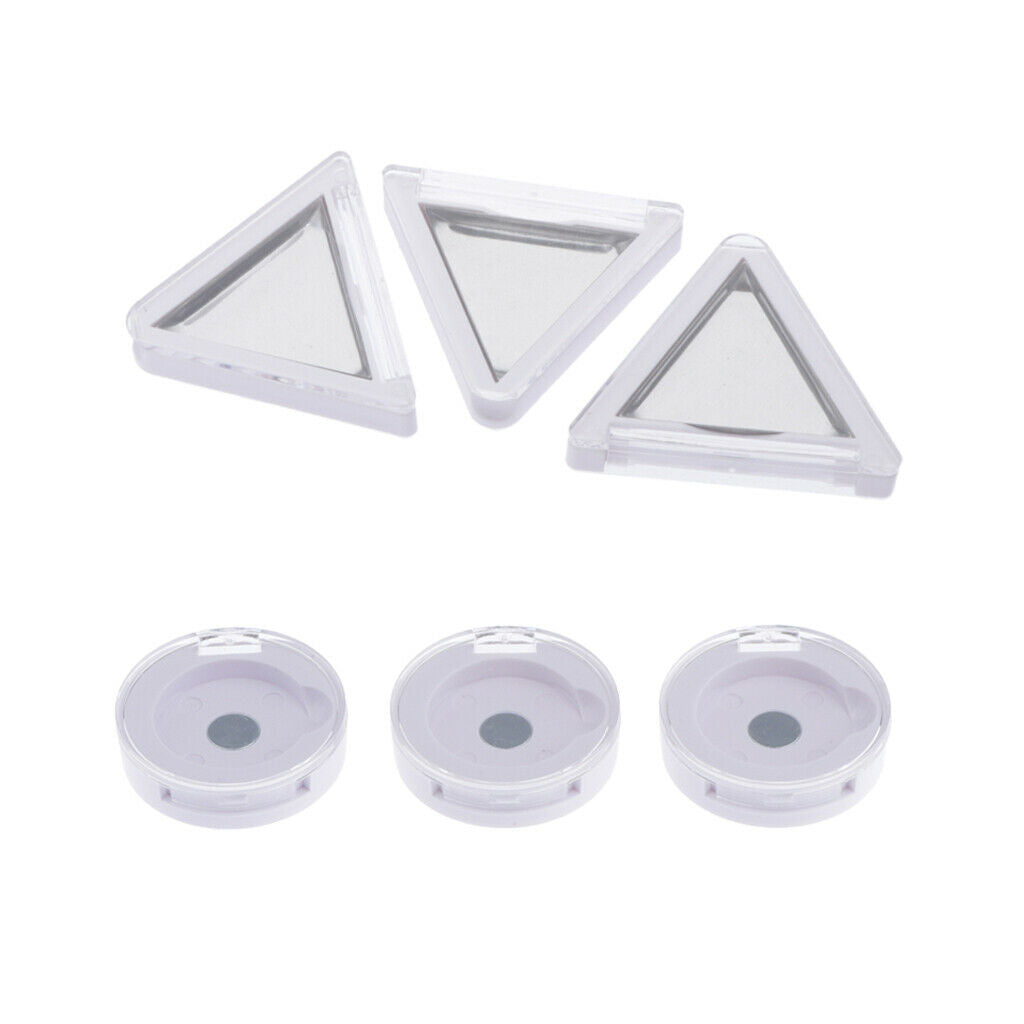 Triangle Round Magnetic Eyeshadow Case Potable DIY Blush Box Pallet White