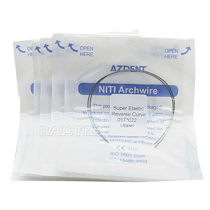50X Dental Super Elastic Reverse Curve Niti Rectangular Arch Wire 17X22 Upper