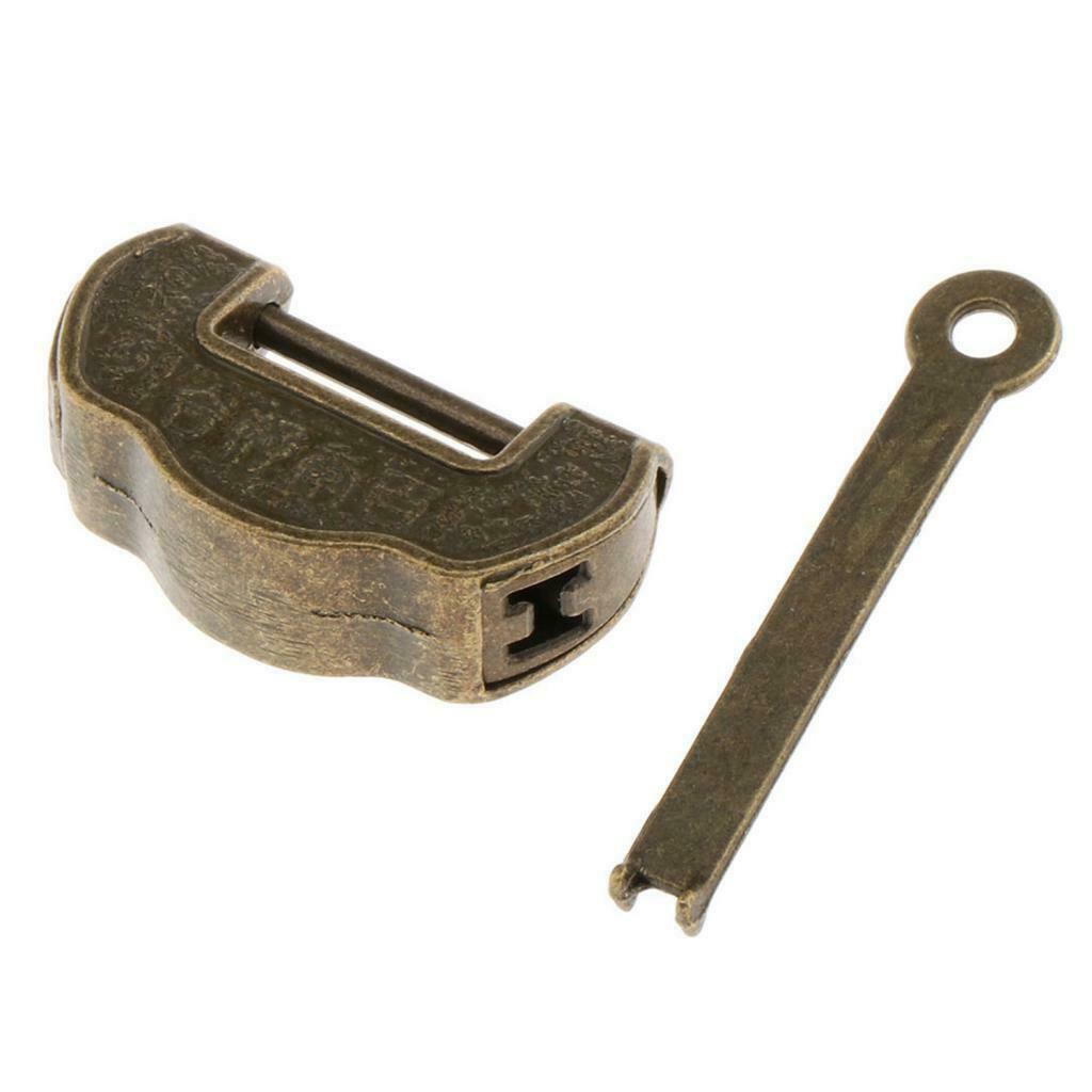 Chinese Retro Bronze Padlocks Set for Jewelry Box Drawer Gifts Ingot