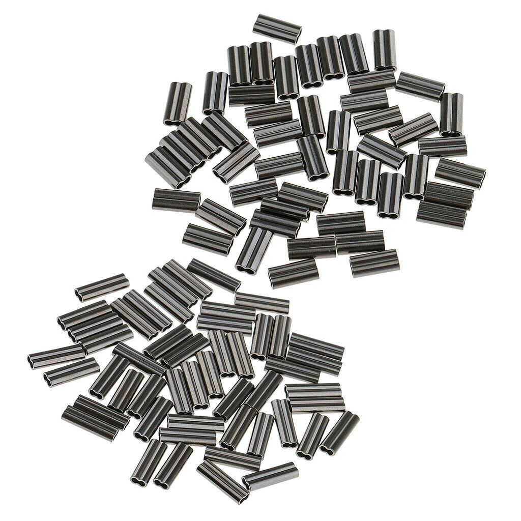 100Pcs 1.2/1.5mm Double Barrel Fishing Crimps for Fishing Rig Making 10mm