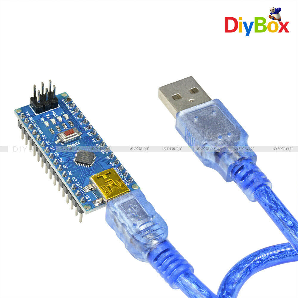 2PCS Mini USB Nano V3.0 ATmega328 16M 5V Micro-controller CH340G board F Arduino