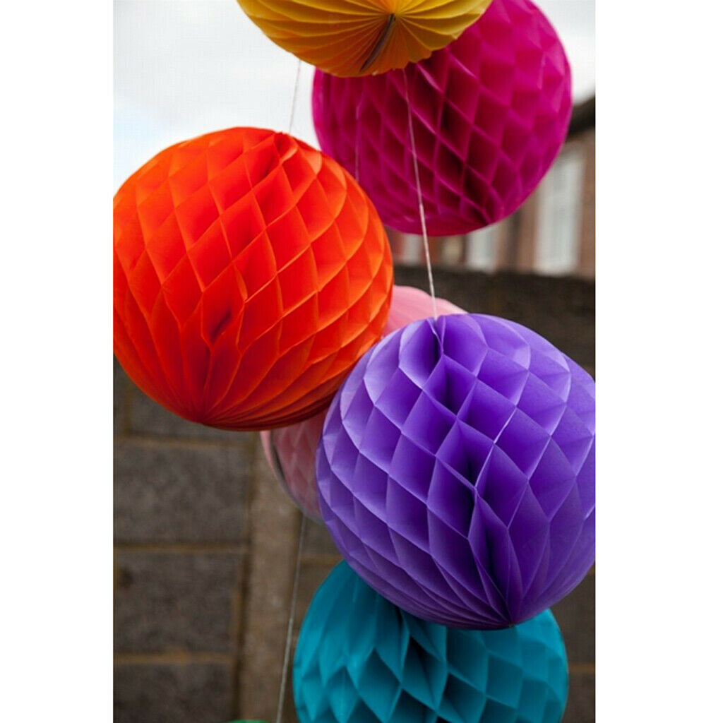 8" Paper Honeycomb Ball Lanterns Garland Wedding Table Party Decor Rose red