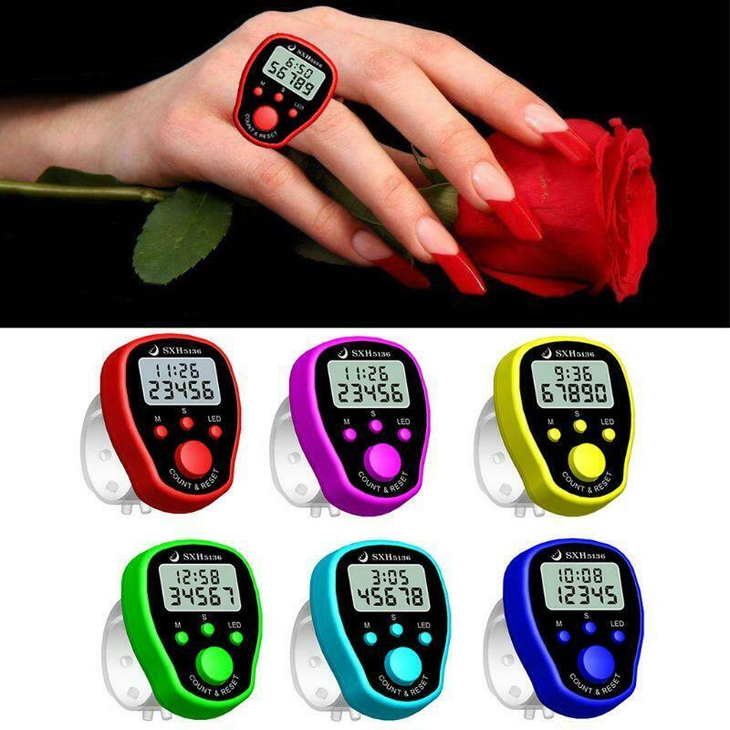 Finger Counter Clock LCD Electronic Digital Tally Counters with Time & Backlight