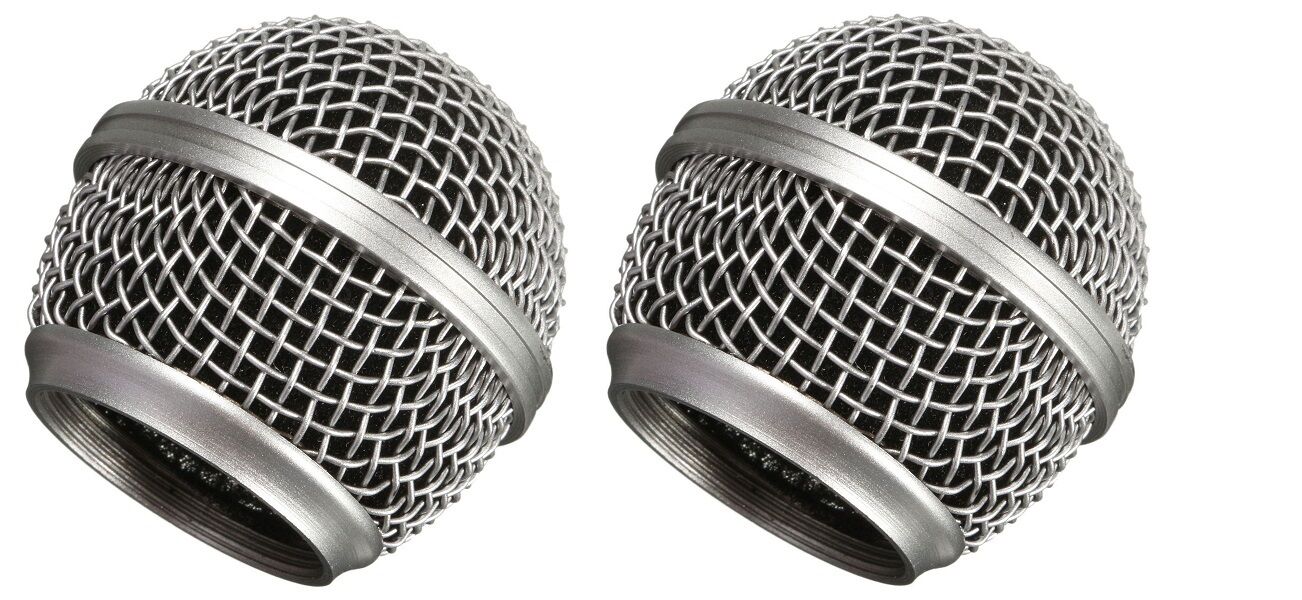 2 Pack Ball Head Microphone Grille fit Shure SM58 SM58LC PGX24 SLX24 Microphone