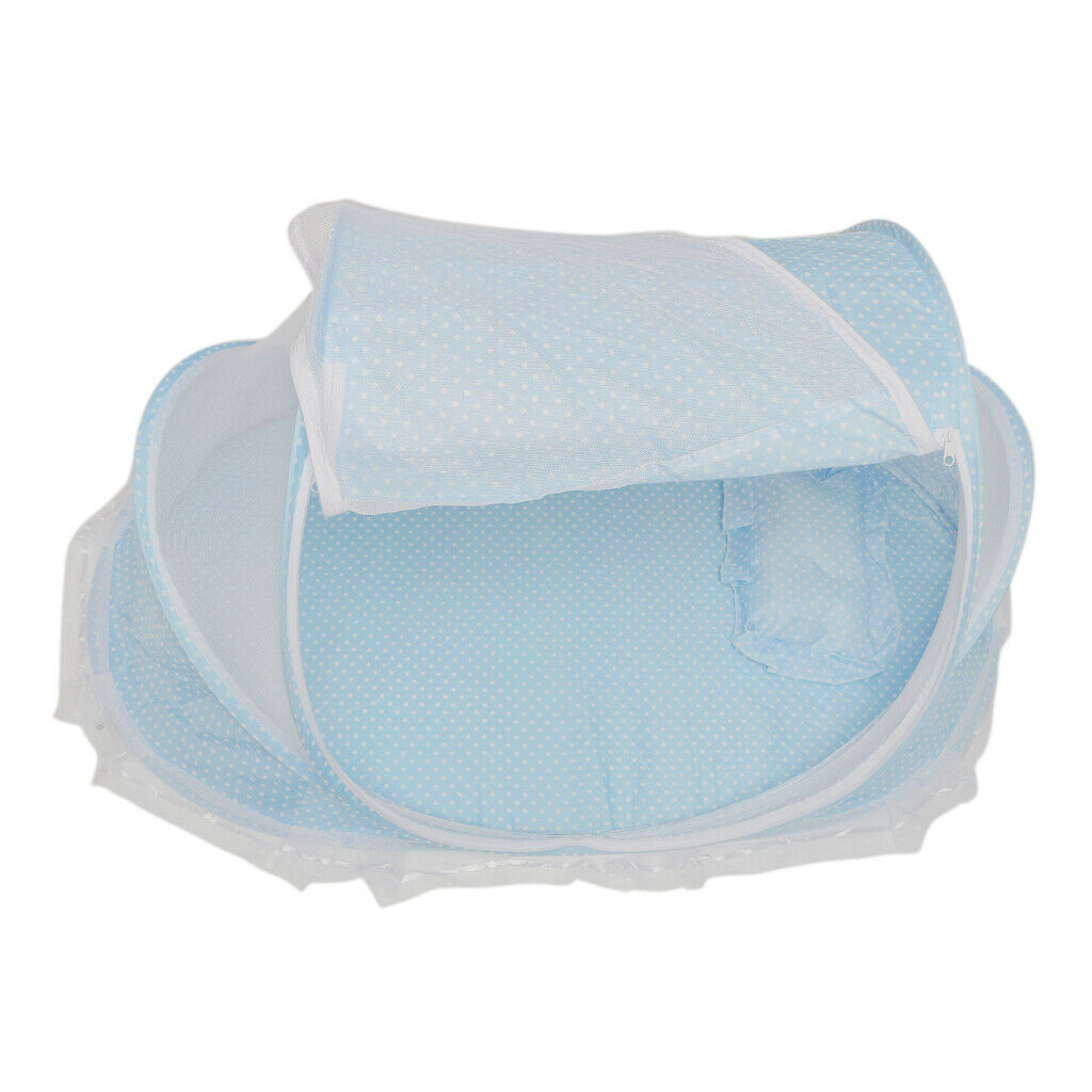 Foldable Infant Baby Kids Mosquito Net Insect Cradle Bed Canopy Netting Blue
