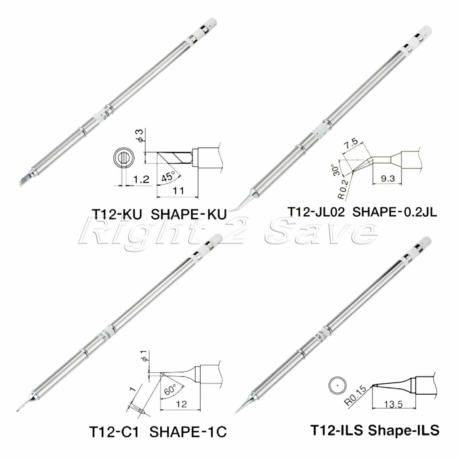 5pcs T12 Soldering Iron Tips Set T12-C1 ILS KU JI02 BCM2 For Welding Component