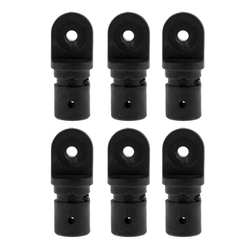 6pcs Boat Bimini Fittings, 7/8inch Internal Eye End, Nylon, Black