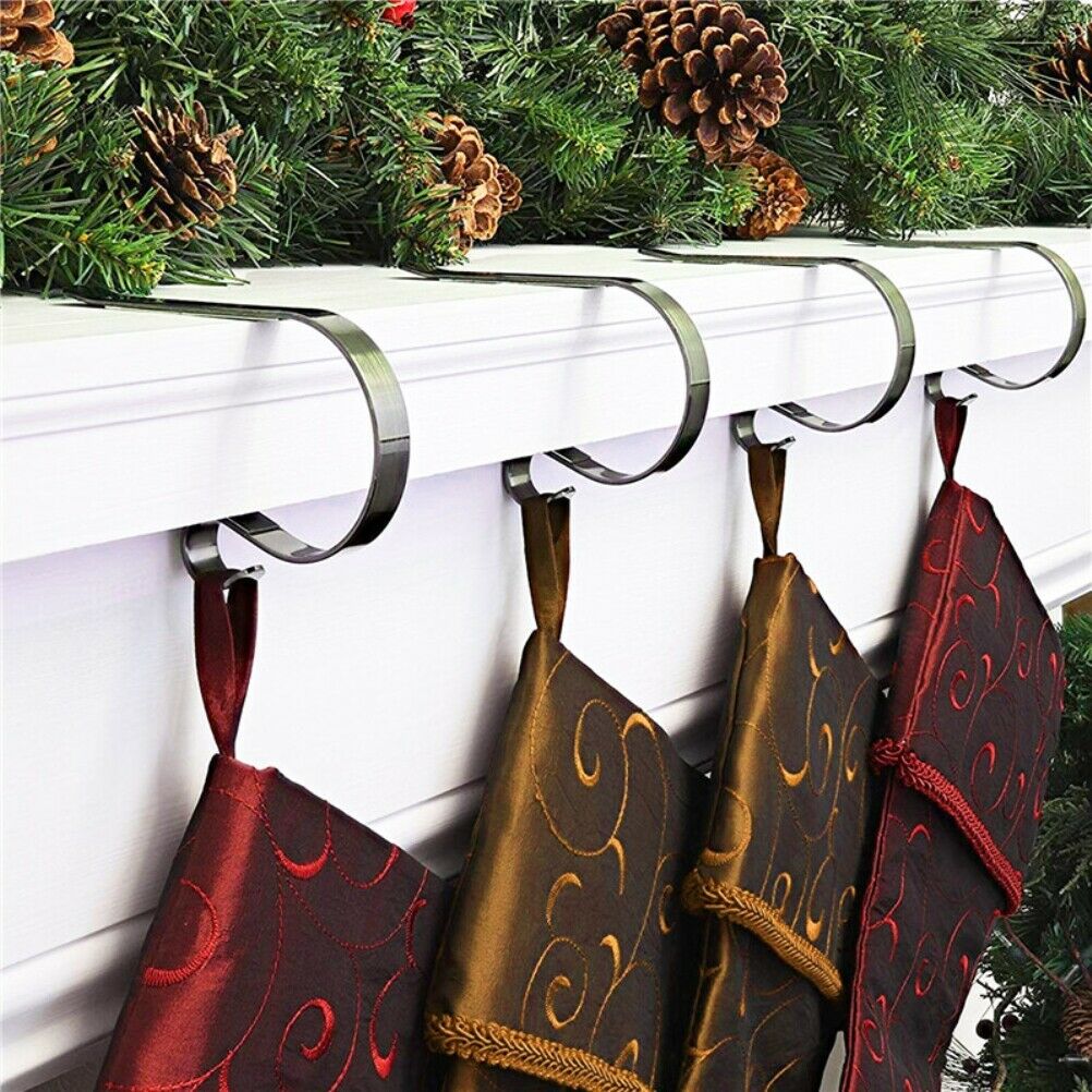 4Pcs/Lot Christmas Socking Hook Holders Metal Hanging Fireplace Table Hooks