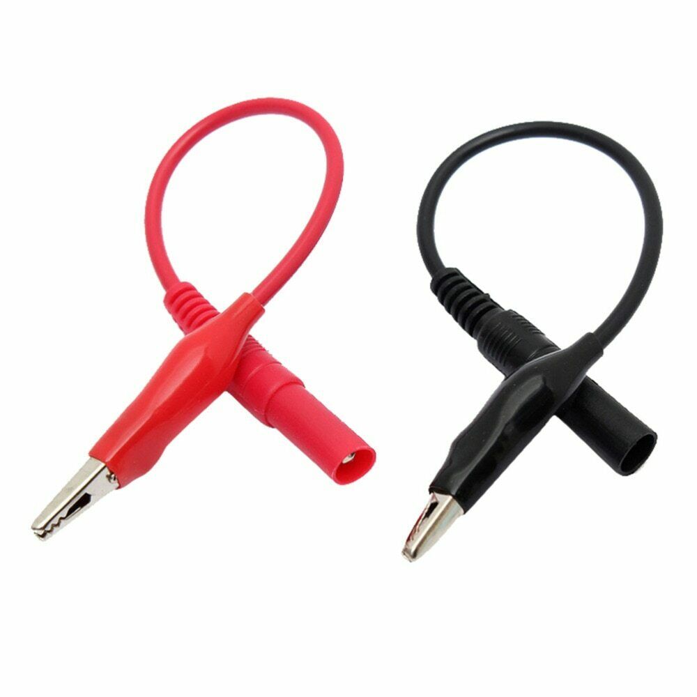 Alligator Clip   Plug Crocodile Test Lead Cable Power Supply Multimeter 2pcs