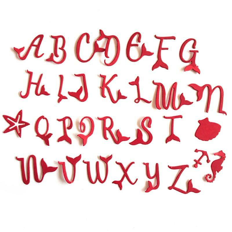 Ocean Fish Alphabet Metal Cutting Dies Stencil Scrapbooking DIY Album Stamp Card