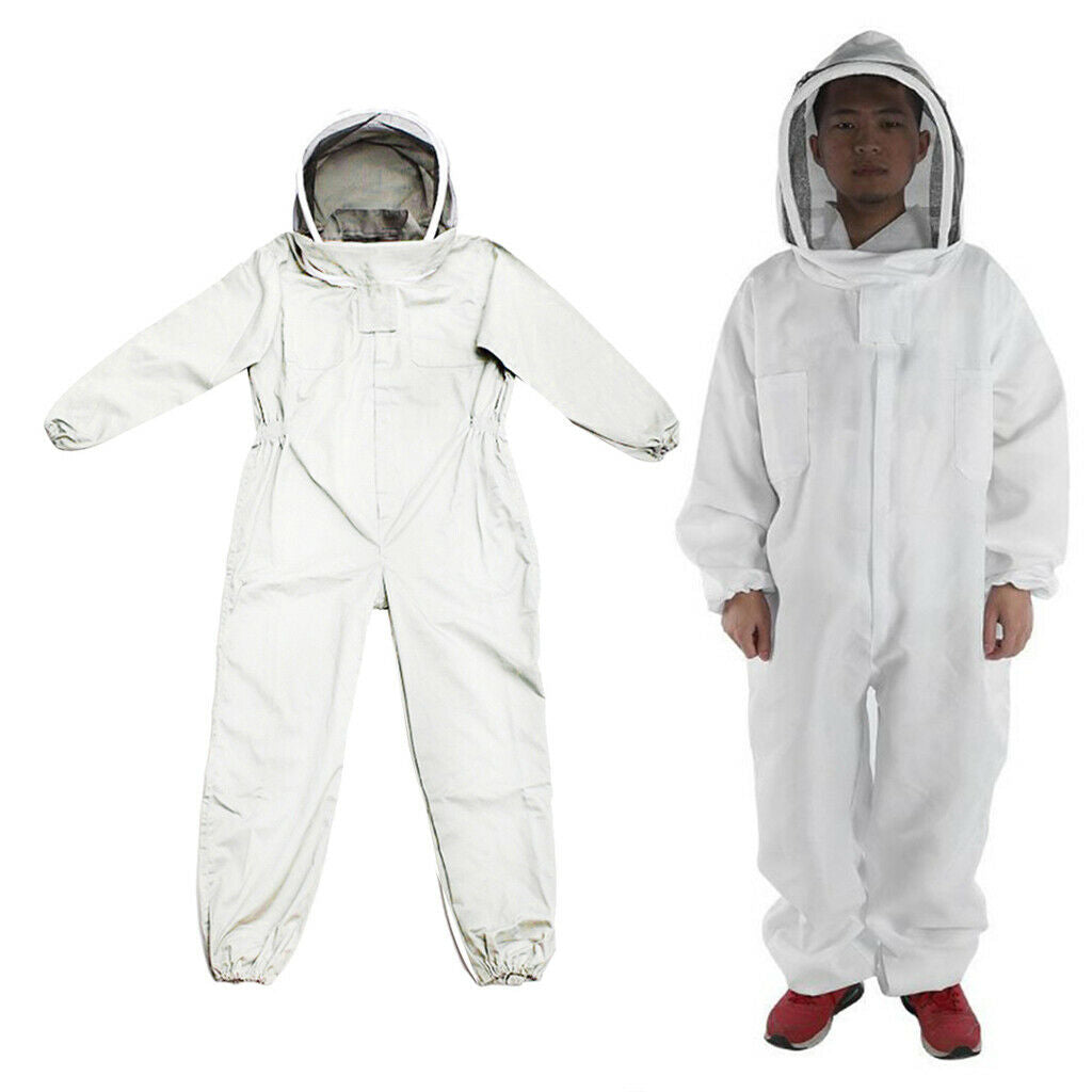 Beekeeper Protection Suit Equipment Suit Coat Safe Veil Hat L Size White New