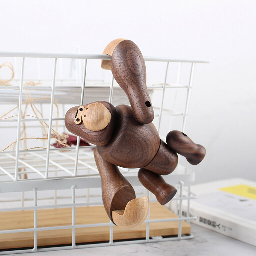 Creative Chimpanzee Statue Wooden Sculpture Home Porch Shelf Porch Decor