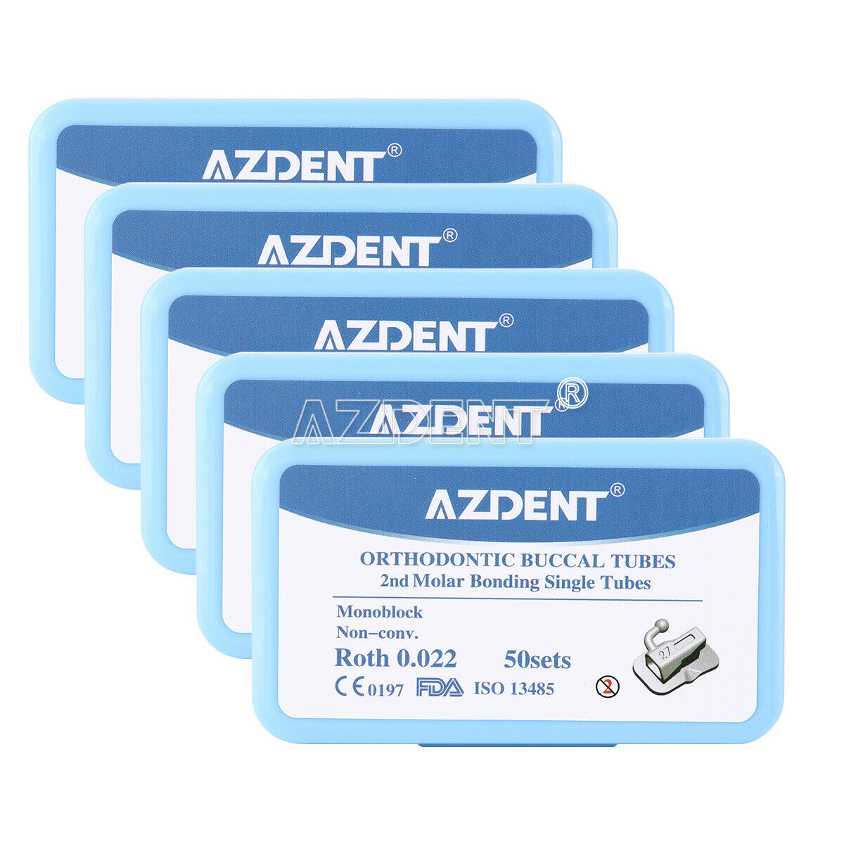200pcs Dental Orthodontic Buccal Tube Bondable Non-Conv 2nd Molar Roth.022 FDA