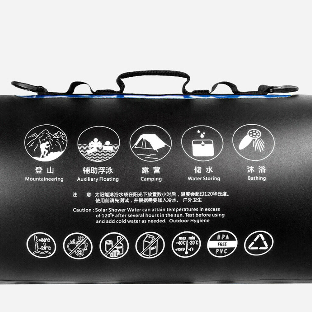 5 gallons/20L Solar Camping Shower Bag for Beach Swimming Outdoor Hiking