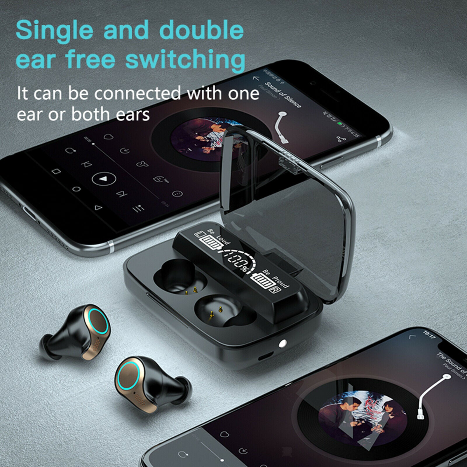 M18 Bluetooth 5.0 Earbuds Headphones Wireless Headset LCD Display Charging Case